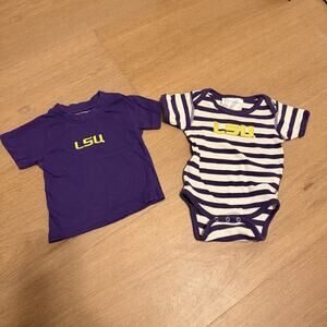LSU Tigers Baby Boy T-Shirt Bodysuit Bundle One Piece 6-9 Months Lot of 2